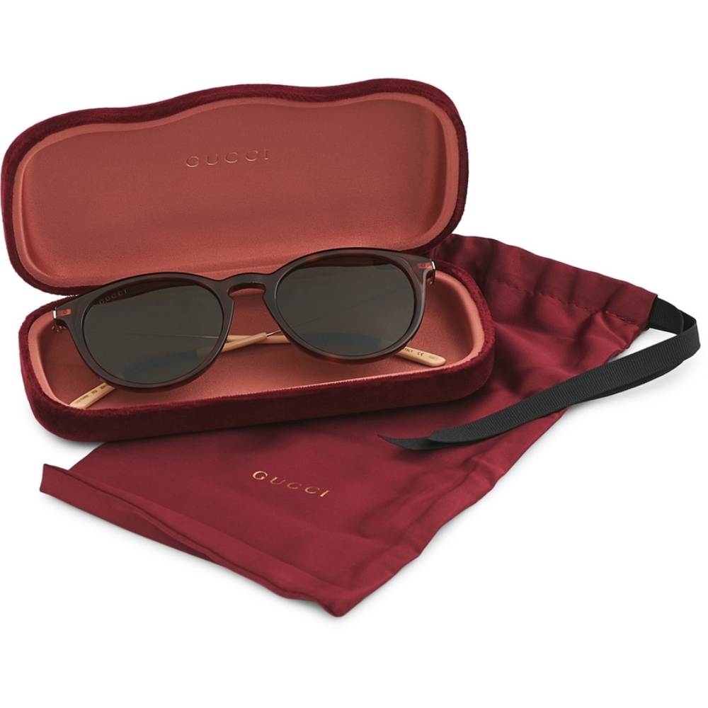💯 original GG1048S002 Round Sunglasses Havana Gold - Picture 10 of 14